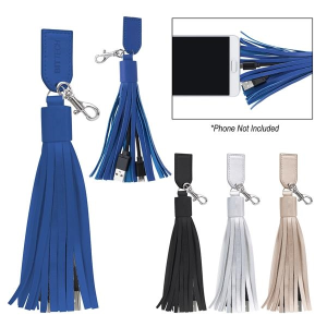 2-In-1 Charging Cables On Tassel Key Ring